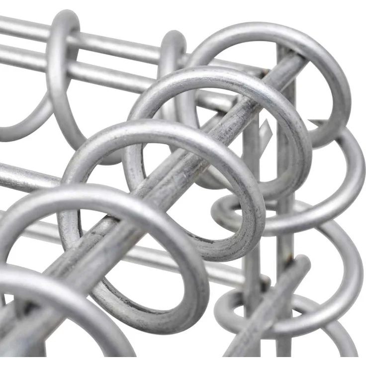vidaXL Gabionenwand mit Abdeckung Verzinkter Stahl 200 x 60 x 100 cm 147815 – Bild 7