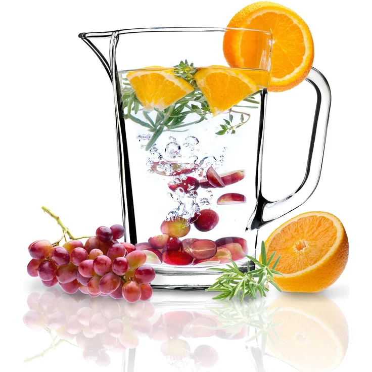 KADAX Glaskaraffe für Wasser, Saft, Limonade für Wassergetränke, 1,23 l – Bild 1