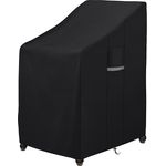 Dokon Gartenstühle Abdeckung Wasserdicht Schwerlast 600D Oxford Gewebe Stapelstühle Abdeckhaube Winterfest Winddicht UV Beständiges Schutzhülle für Gartenstuhl Stapelstuhl Hülle (65 x 75 x 80/120cm)