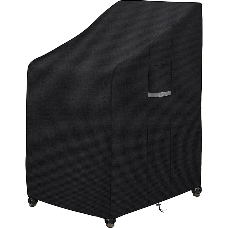 Dokon Gartenstühle Abdeckung Wasserdicht Schwerlast 600D Oxford Gewebe Stapelstühle Abdeckhaube Winterfest Winddicht UV Beständiges Schutzhülle für Gartenstuhl Stapelstuhl Hülle (65 x 75 x 80/120cm)
