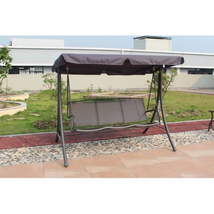 Garden Pleasure Hollywoodschaukel 3-Sitzer grau/schwarz – Bild 2