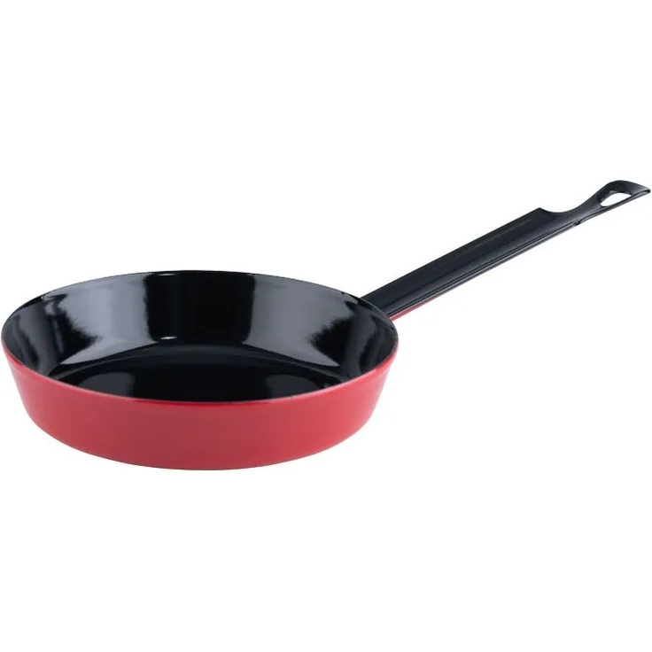 RIESS 0447-020 Mini Emaillepfanne 16 cm, Emaille, rot/schwarz