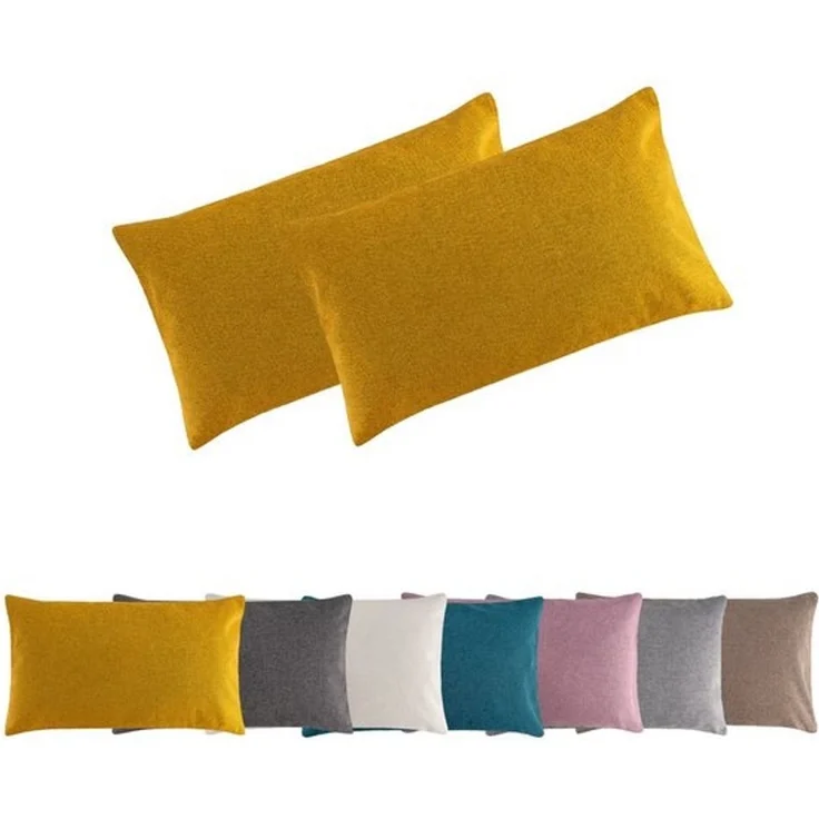 MOON Heimtextilien Kissenhülle 2er Pack Kissenbezug versch. Größen Polyester Reißverschluss Moon, Leinen-Optik – Bild 4