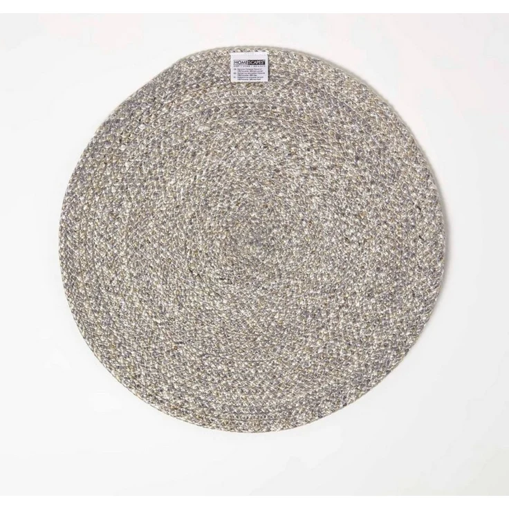 Homescapes Platzset Tischset silber im 4er-Set, 40 cm – 4x Platzset rund geflochten – Bild 3