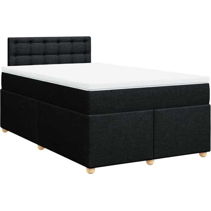 vidaXL Boxspringbett mit Matratze Schwarz 120x190 cm Stoff 3288935 – Bild 3