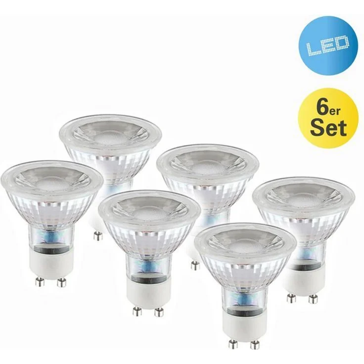 näve LED-Leuchtmittel Marla, GU10, 6 St, Warmweiß, 6er Set GU10/5W warmweiß 3000K 450lm nicht dimmbar d: 5cm – Bild 3
