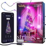 Twinkly Strings Pearls 100 LED, LED-Lichterkette in Perlenform, RGB LED-Lichter Mehrfarbig, Kompatibel mit Alexa & Google Home, Gaming-Lichter, Stromversorgung über USB-C, Grünes Kabel, 6m
