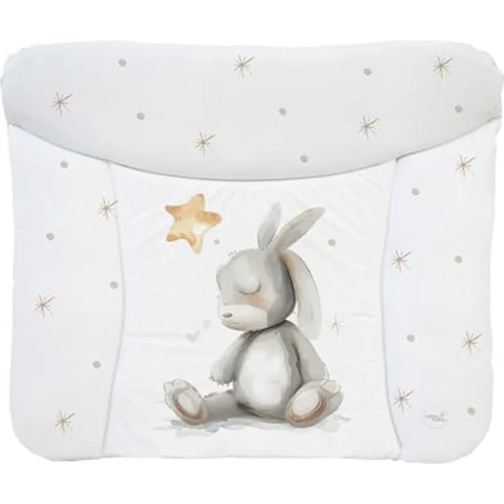 Ceba Baby® weiche Wickelauflage 75x72 cm - Baby Wickelunterlage - Wickeltischauflage für Junge und Mädchen - Wasserdicht, abwaschbar - OEKO-TEX® Standard 100 - Made in EU - Schlafhase – Bild 2