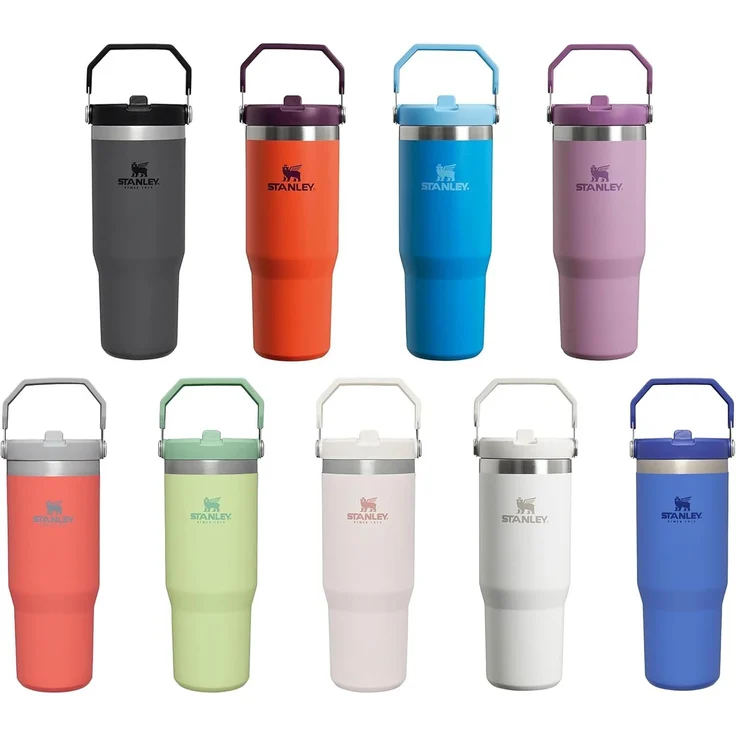 Stanley Flip Straw Tumbler 1.0 Trinkflasche Mit Strohhalm 0.89L - Thermosflasche Hält 12+ Stunden Kalt - Spülmaschinenfest - Sportflasche - Wasserflasche BPA Frei - Iris – Bild 10