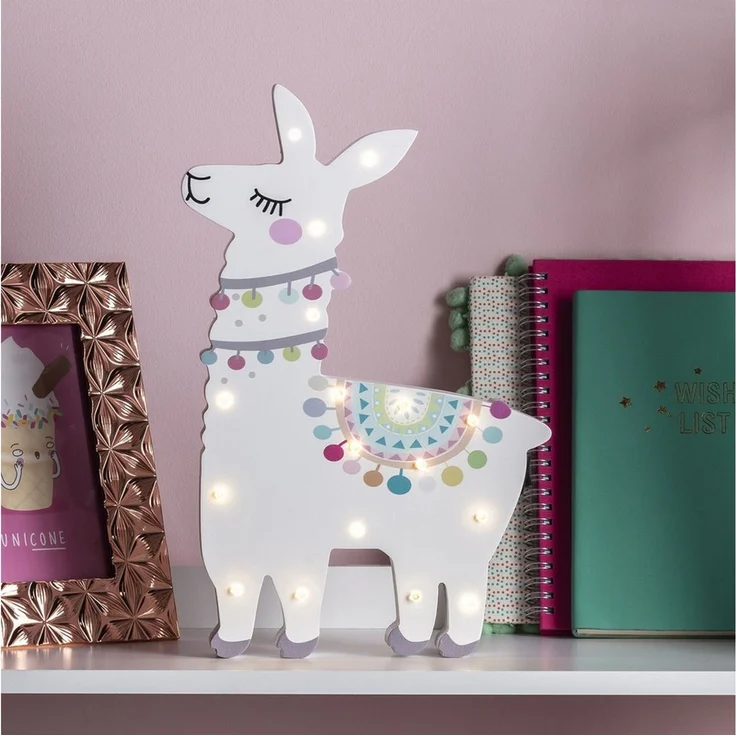 Lights4fun LED Wandleuchte Lama Wandlampe Kinderzimmer – Bild 1