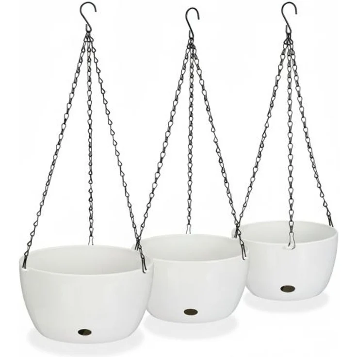 Relaxdays Blumenampeln mit Wasserspeicher 3er Set – Bild 9