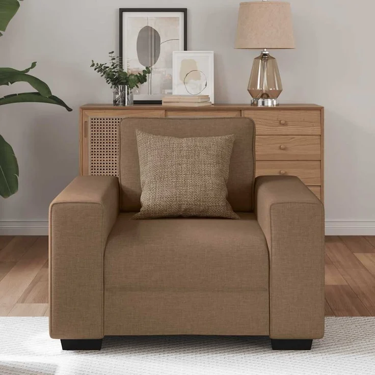 vidaXL Sessel Braun 100x77x82 cm Stoff 4105150 – Bild 2