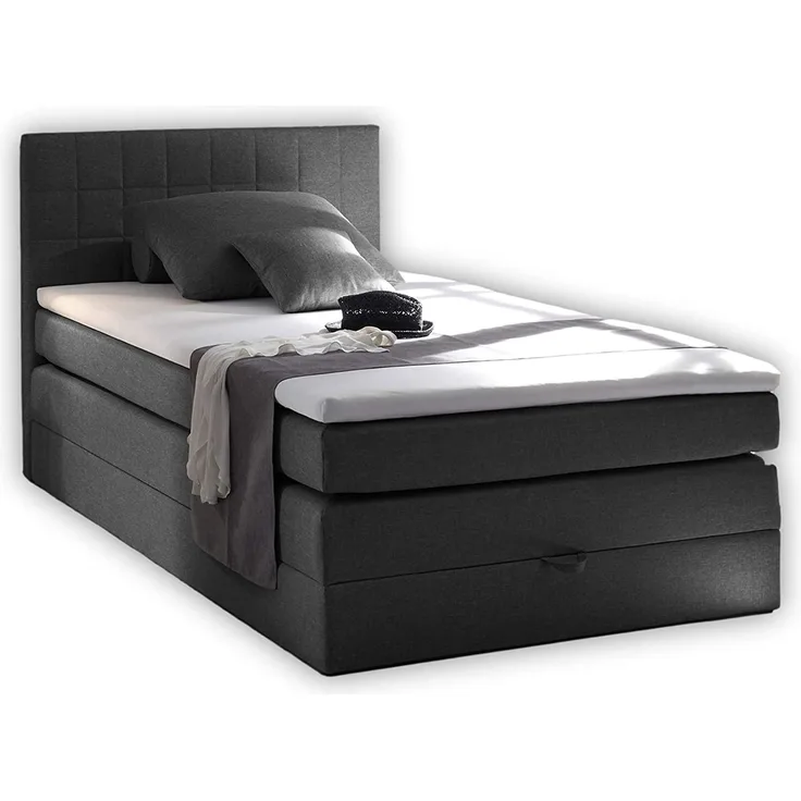 HAWAII Boxspringbett 120x200 cm, Polyester Anthrazit Variante 1