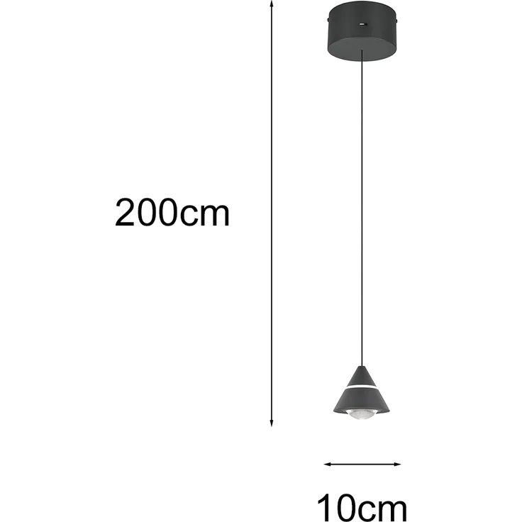 Kleine LED Pendelleuchte ROMEO höhenverstellbar, einflammig, Schwarz Ø 10cm – Bild 4