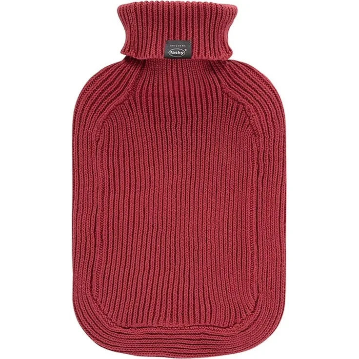 Fashy Wärmflasche mit Rollkragen-Strickbezug rostrot 2 L