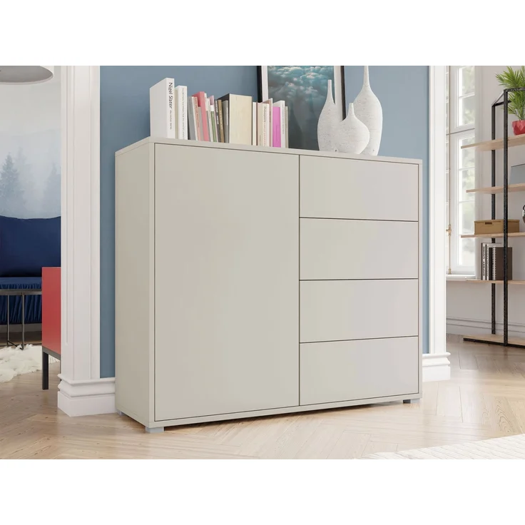 Kommode 'Gesita K1D4SZ', Holz, Cashmere, 100 x 93 x 41 cm – Bild 2