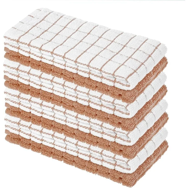 StickandShine Geschirrtuch 8 Stück Geschirrtücher aus 100% Baumwolle Frottee SET Kariert Uni, (Spar SET, kariert und unifarben), kariert und uni geschmischt – Bild 1