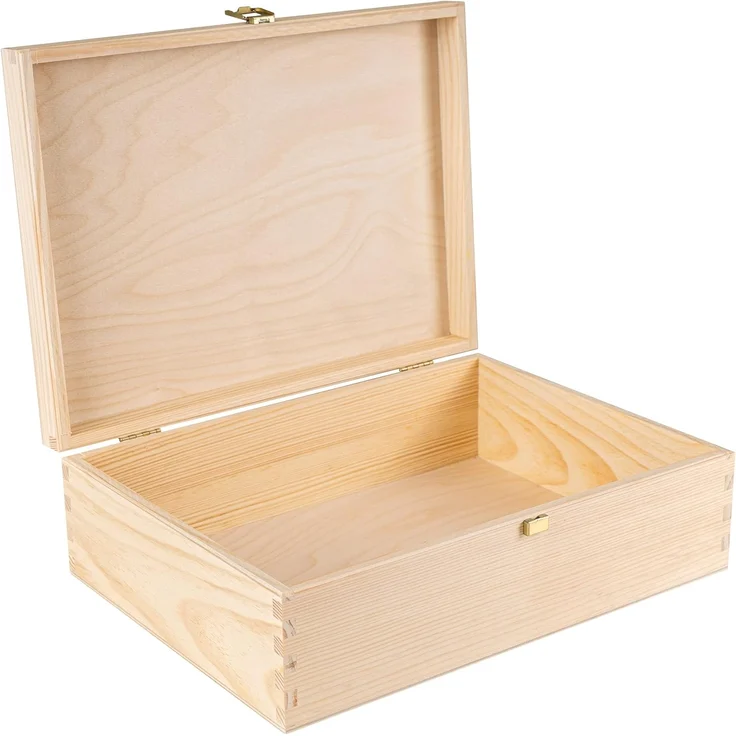 Creative Deco Holzkiste A4 mit Deckel Unlackierte Aufbewahrungsbox, Holzbox Ideale Schatulle zur Lagerung der Wertsachen, Dokumente – Bild 6