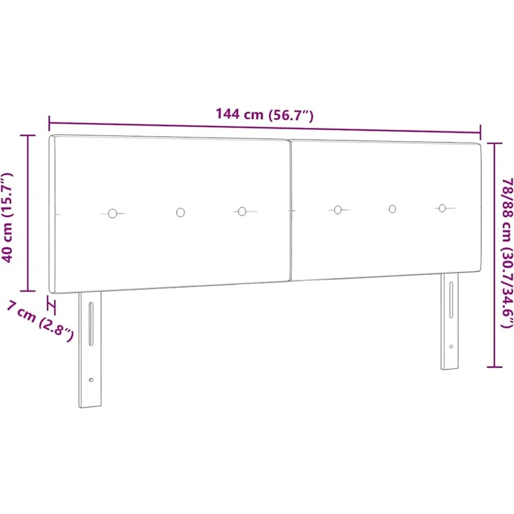 vidaXL Kopfteil Dunkelgrau 144 cm Samt Grau (Art-Nr 42007158) – Bild 7