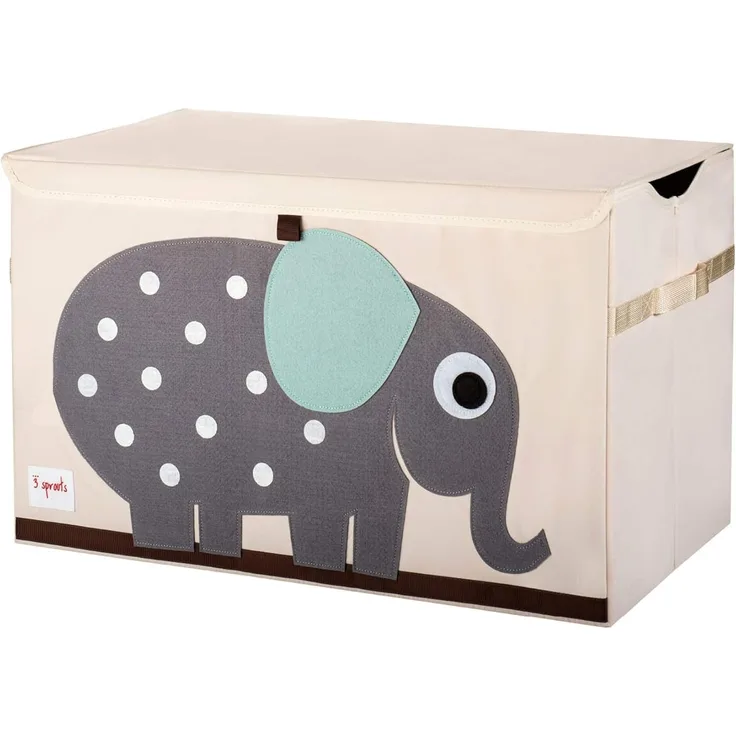 3 Sprouts Kinderspielzeugkiste - Aufbewahrungskoffer für Jungen und Mädchen, Elefant3 Sprouts - Spielzeugtruhe für Kinder - Ablagetruhe für Jungen- und Mädchenzimmer, Elefant