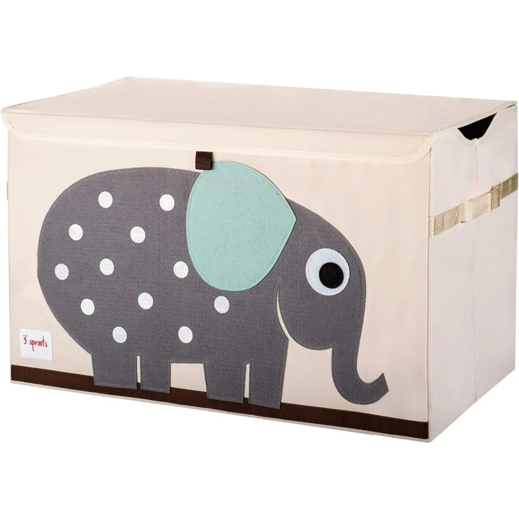 3 Sprouts Kinderspielzeugkiste - Aufbewahrungskoffer für Jungen und Mädchen, Elefant3 Sprouts - Spielzeugtruhe für Kinder - Ablagetruhe für Jungen- und Mädchenzimmer, Elefant – Bild 1