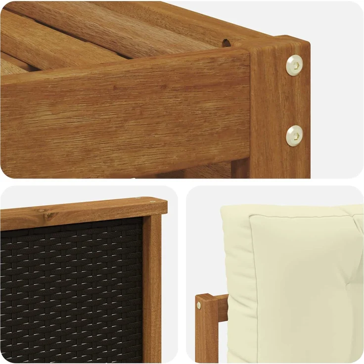 vidaXL Outdoor-Sofagarnitur 7 stk. 7-Sitzer Natur und Creme 3383613 – Bild 6