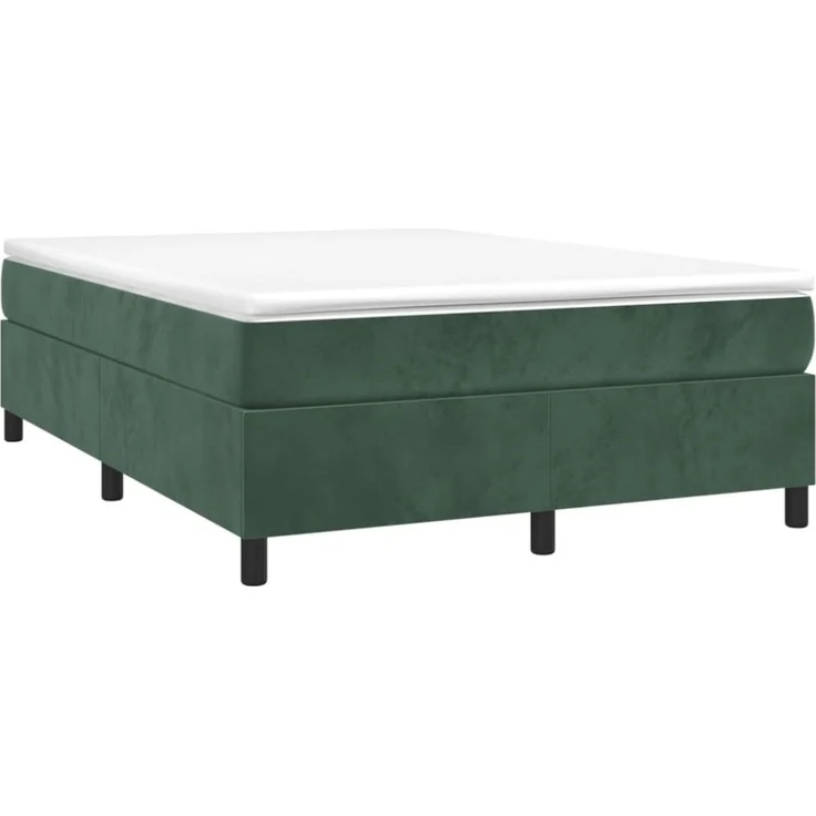 vidaXL Boxspringbett, Samt dunkelgrün, 140x190 cm – Bild 4