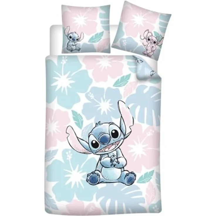 Lilo & Stitch Bettwäsche-Set Bettbezug 140 cm x 200 cm Kopfkissenbezugs 65 cm x 65 cm