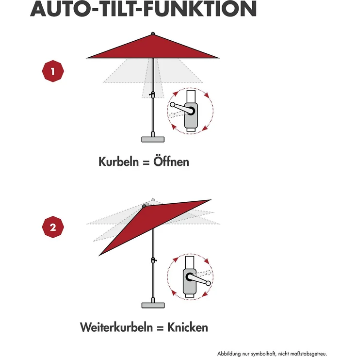 Doppler 'Expert 320 Auto Tilt' Sonnenschirm mit Kurbel, Alugestell / Polyester hellgrau, Ø 320 cm – Bild 3