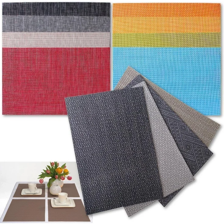 1er Set Tischset Platzset Tischmatte Platzdeckchen ca. 30x45 cm Auswahl: geflochten - hellgrau – Bild 4