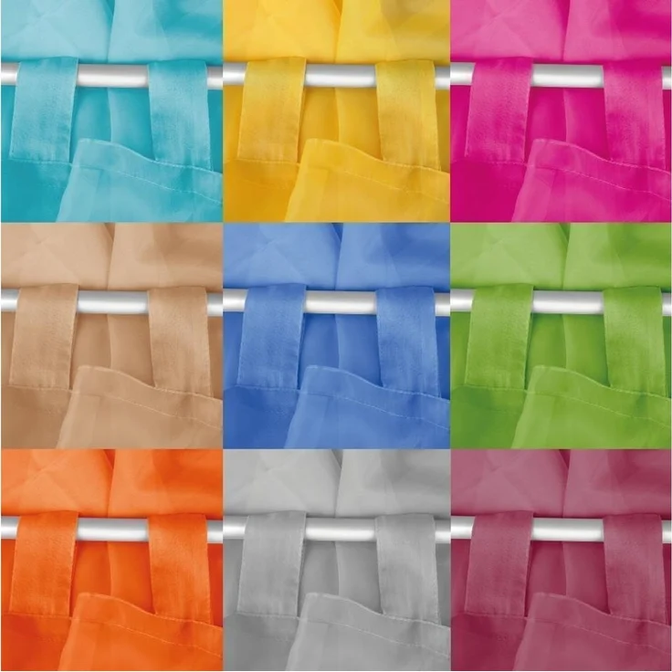 Schlaufen-Bistrogardine in B160cm x L45cm, transparente uni Scheibengardine Voile in vielen verschiedenen Farben erhältlich (hellorange - möhre) – Bild 3