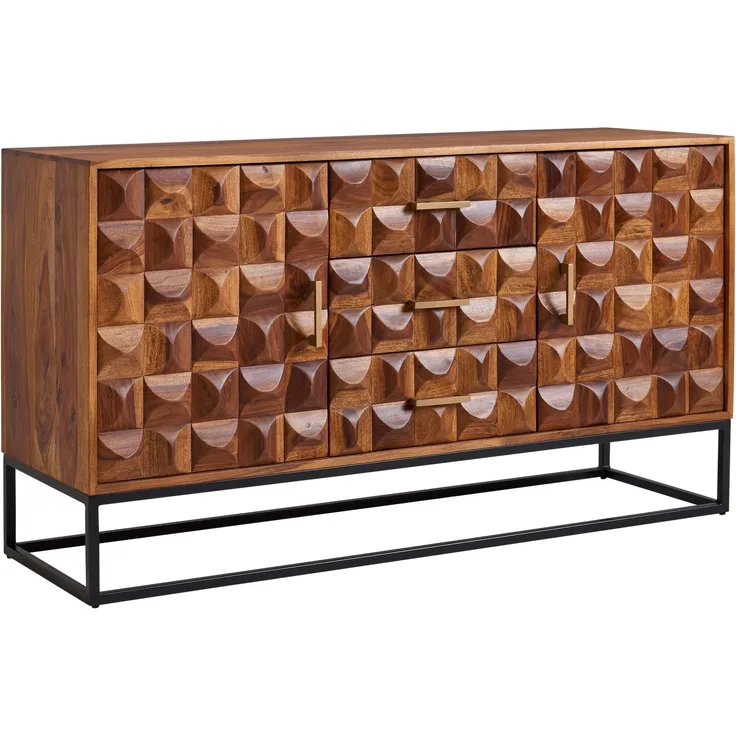 Sideboard >Katihar< (B/H/T: 145x81x45 cm) in Sheesham - 145x81x45 (BxHxT)