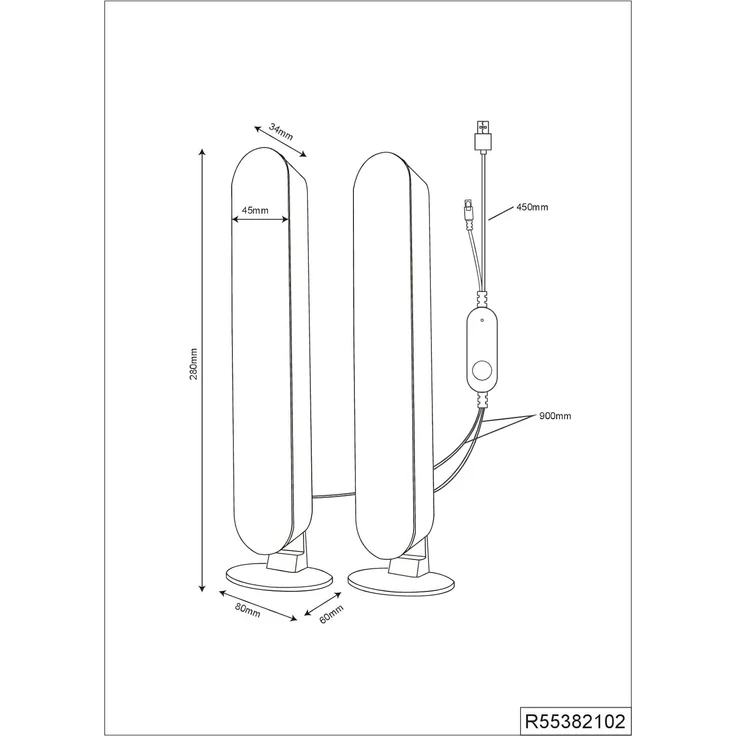 lightling LED Tischleuchte Gabriella, RGB Farbwechsler, Sound Control, LED fest integriert, Dynamic Light, RGB Farbwechsler, Sound Control,Integrierter Dimmer – Bild 7