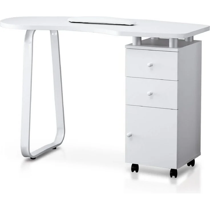 Barberpub Schminktisch BarberPub Studiotisch Manikürtisch Nageltisch 0400, mit Schubladen mit Rollen, MFC, 118× 56× 78 cm – Bild 1