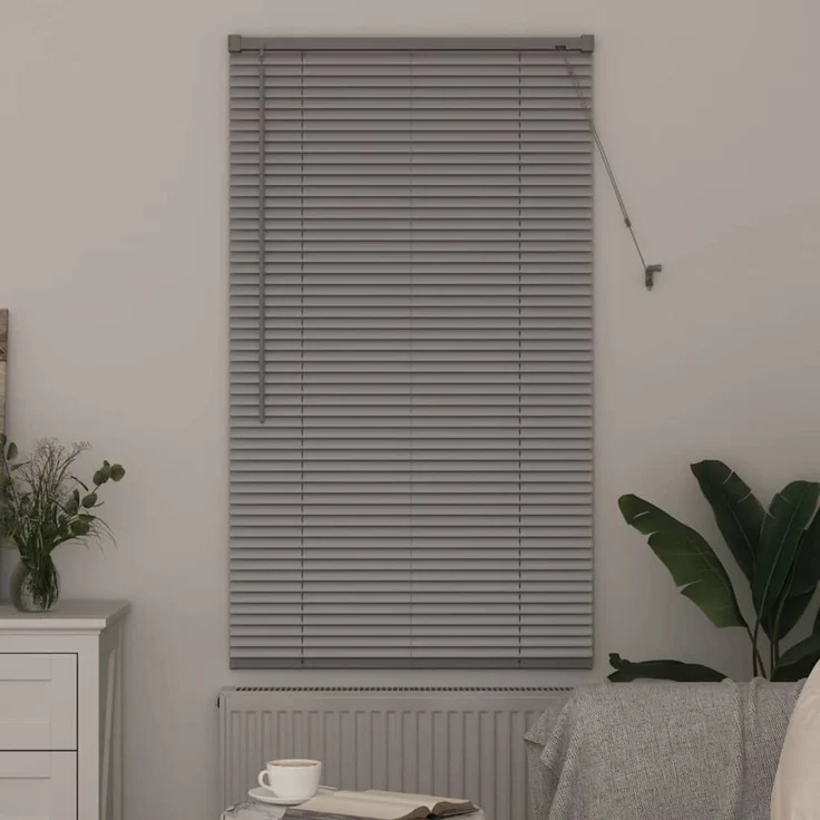 vidaXL Venezianische Jalousie Silber 130 x 70 cm 25 mm Aluminium 42005891 – Bild 3