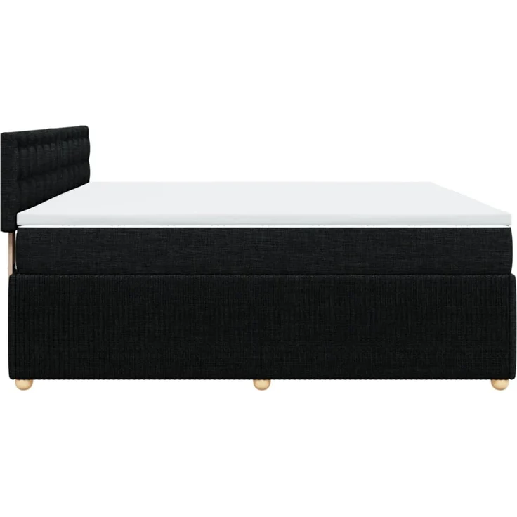 vidaXL Boxspringbett mit Matratze Schwarz 200x200 cm Stoff 3287579 – Bild 5