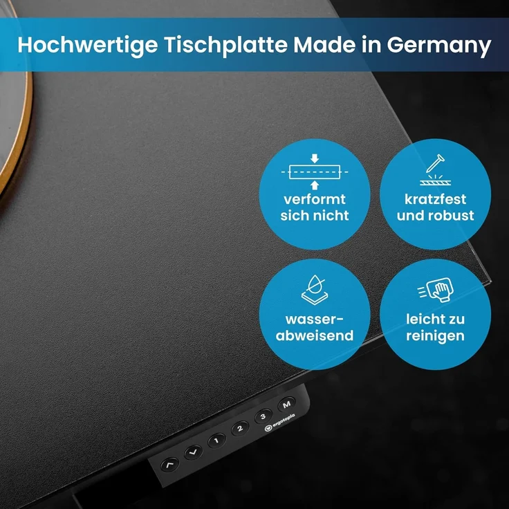 Desktopia Pro X - Elektrisch höhenverstellbarer Schreibtisch / Ergonomischer Tisch mit Memory-Funktion, Schwarz, Gestell Schwarz, 120x80 cm – Bild 7