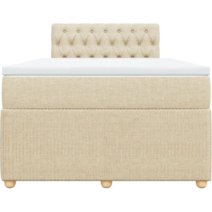 vidaXL Boxspringbett mit Matratze Creme 120x190 cm Stoff 3287407 – Bild 4