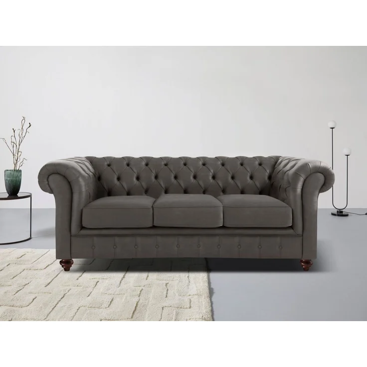 Home affaire Chesterfield-Sofa Chesterfield 3-Sitzer B/T/H: 198/89/74 cm, mit hochwertiger Knopfheftung, auch in Leder – Bild 5