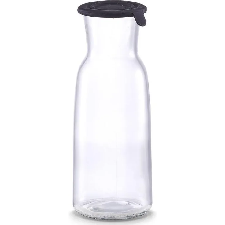 Glasdekanter mit Silikondeckel, Glas, Kanne, 700 ml, schwarz - ZELLER