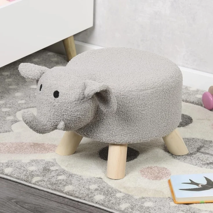 Kesper - Sitzhocker Elefant-Design – ca. 47×25×25 cm - FSC®-Kiefernholz - Polyester - bis 50 kg – montiert - 17451 – Bild 2
