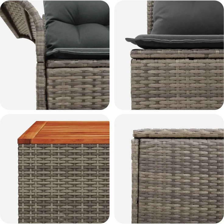 vidaXL Sofa Set 6 stk. 4-Sitzanzahl Grau und Dunkelgrau 3447084 – Bild 8
