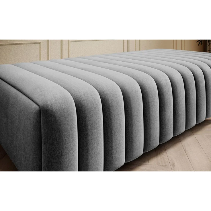Polsterhocker Designerhocker Hocker ELENI Stoff Monolith Grau – Bild 2