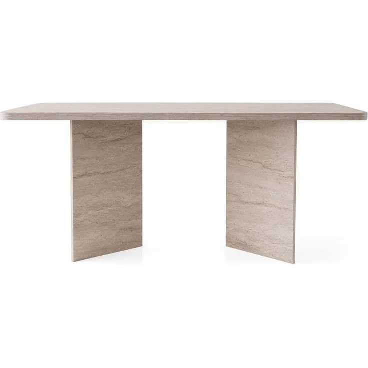Calicosy 'LOFT' Esstisch mit rechteckiger Platte und 2 Beinen L180 cm - Beige - Beige – Bild 6