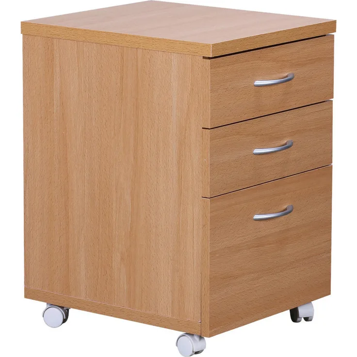 MID.YOU Rollcontainer, Buche, Kunststoff, 3 Schubladen, 40x60x45 cm für das Arbeitszimmer