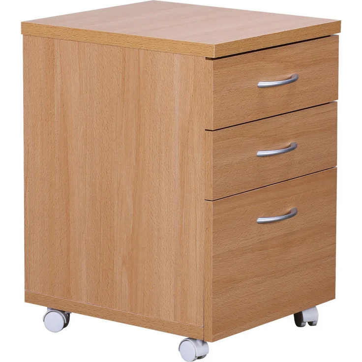 MID.YOU Rollcontainer, Buche, Kunststoff, 3 Schubladen, 40x60x45 cm für das Arbeitszimmer