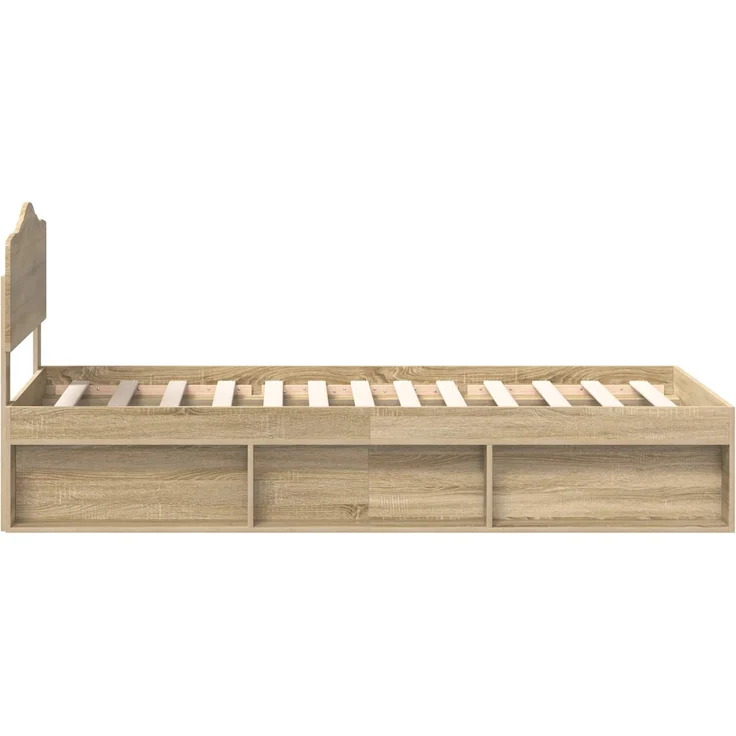 vidaXL Bettrahmen Sonoma-Eiche 75 x 190 cm Massives Kiefernholz 3412963 – Bild 7