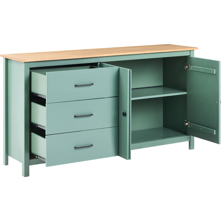 Sideboard mit 2 Türen LEONORA Kiefernholz Grün – Bild 3