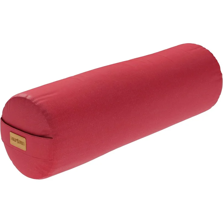 GORILLA SPORTS Yoga Bolster Yogakissen Ø20cm, aus 100% Baumwolle, mit Dinkelfüllung, Yogarolle, Waschbarer, mit Tragegriff, Yogakissen, für Restorative Yoga, Pilates