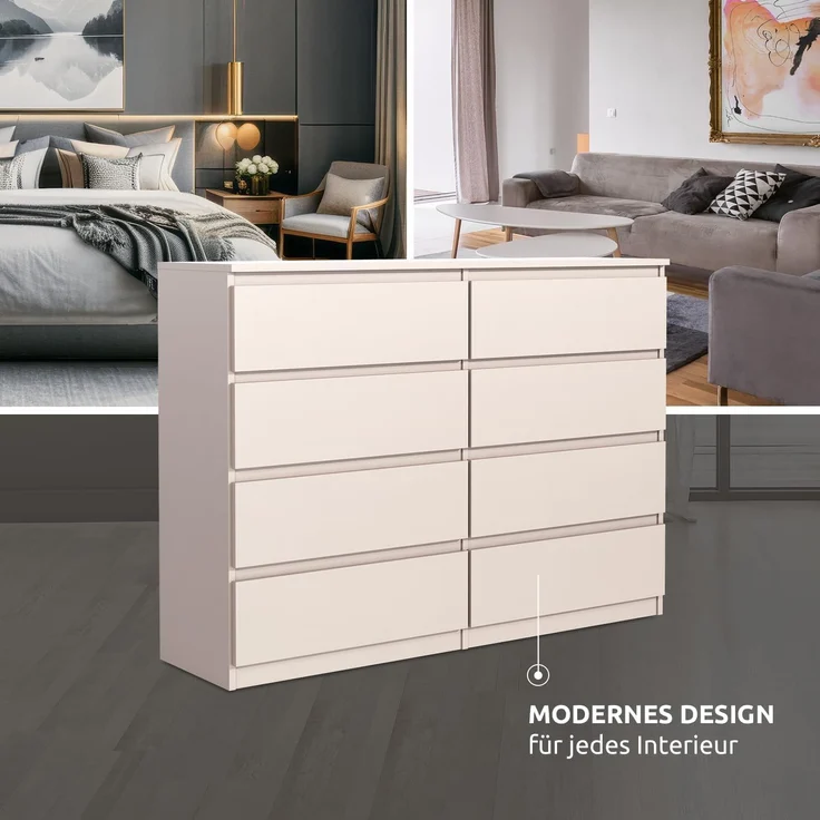 meble masztalerz Kommode Mit 8 Schubladen - 120 cm breit – modern, praktisch & geräumig – Bild 3